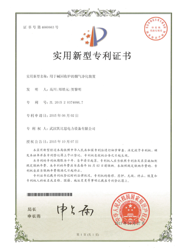 碱回收炉的烟气净化装置